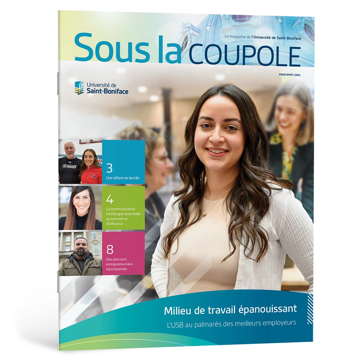 A example of a tradeshow banner with Université de Saint-Boniface branding