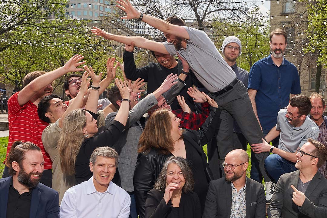 Members of the 6P Marketing team having some fun outside