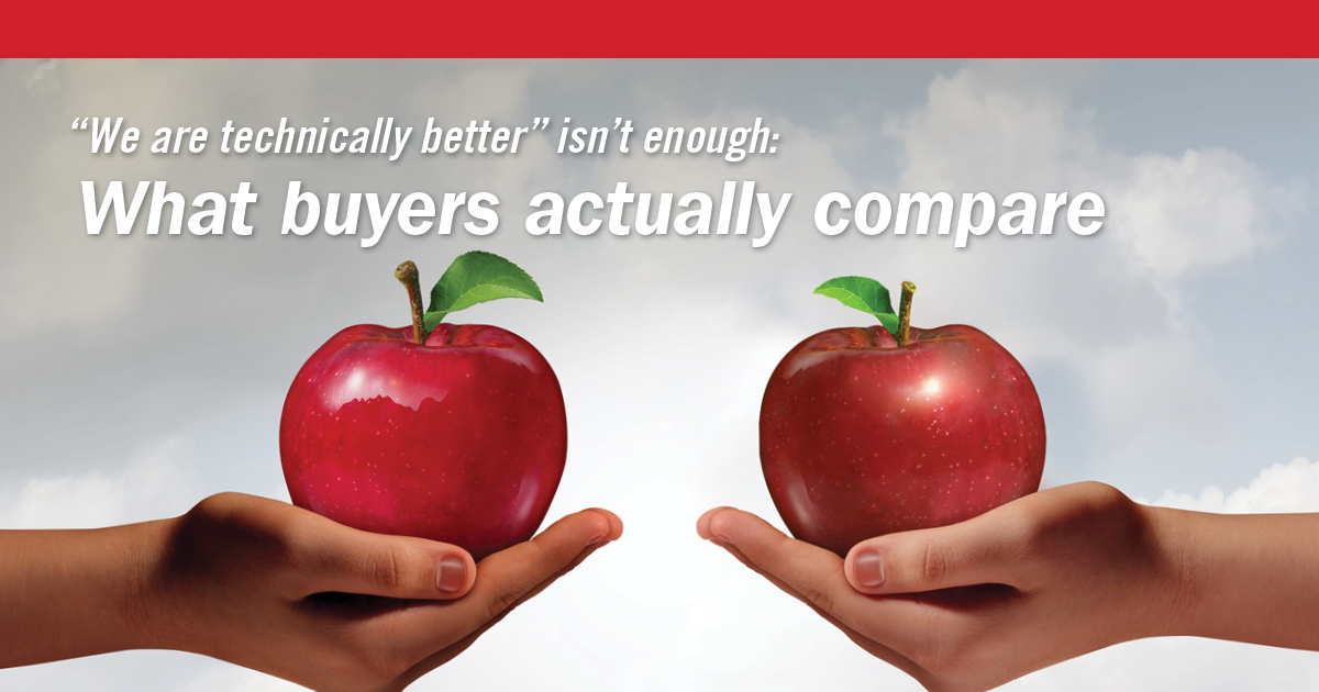 “We are technically better” isn’t enough: What buyers actually compare Feature Image